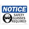 Signmission OSHA Sign, Glasses Required With, 10in X 7in Decal, 10" W, 7" H, Landscape, OS-NS-D-710-L-18184 OS-NS-D-710-L-18184 - alternate 1